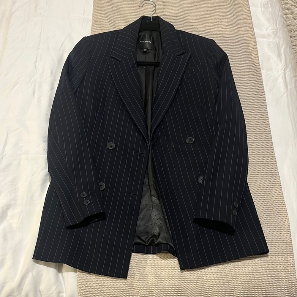 Dynamite Navy Blue Pinstripe Blazer